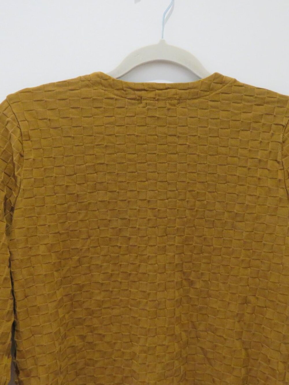 MADEWELL V-Neck Cardigan in Checkerboard Jacquard in Sepia Small Granola Girl - Picture 11 of 13